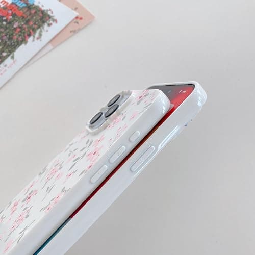 QLTYPRI for iPhone 15 Pro Max Case, Cute Pink Floral Flower Pattern Aesthetic Phone Case, Raised Camera Protection Soft Slim TPU Shockproof Protective Phone Cover for Girls Women - Pink thumbnail 2
