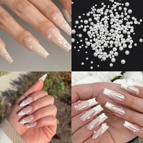 ITPOYOL 4 Boxes Nail Art Rhinestones Flatback Rhinestones Pearls Nail Charms for Acrylic Nails Crystals Nail Art Supplies Half Round Design Nail Gems Nail Pearls Nail Accessories for DIY Nail Decor thumbnail 3