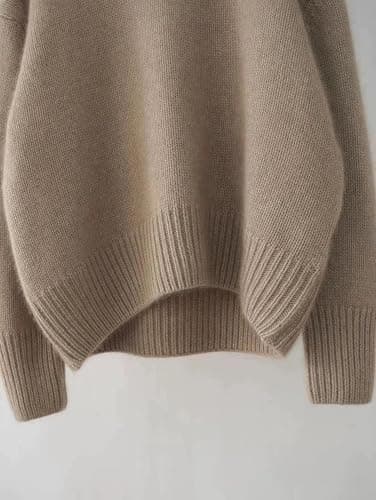 Yancremio Rollkragenpullover für Damen Modischer lässiger lockerer Warmer Strickpullover Eleganter Dicker weicher Rollkragenpullover in Volltonfarbe thumbnail 4