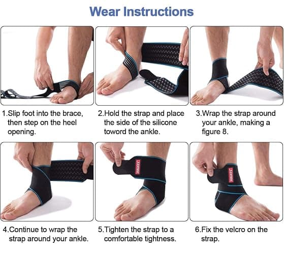 Beister Adjustable Compression Ankle Brace, Elastic Foot Support Wrap, Sprains Foot Brace for Sports Protect, Arthritis, Plantar Fasciitis, Achilles Tendonitis thumbnail 7