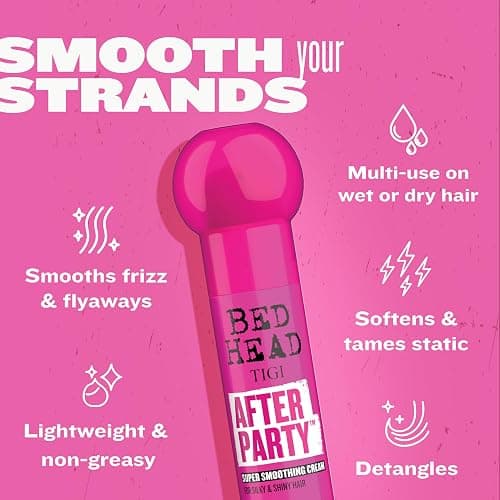 TIGI Bed Head After Party Super Smoothing Cream – Anti Frizz Hair Styling Product, Humidity Protection for Frizzy, Dull, or Coarse Hair, 3.38 fl oz thumbnail 4