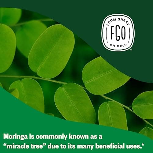 FGO Organic Moringa Tea, 100 Count, Eco-Conscious Tea Bags, Resealable Bag, Caffeine Free, Packaging May Vary (Pack of 1) thumbnail 6