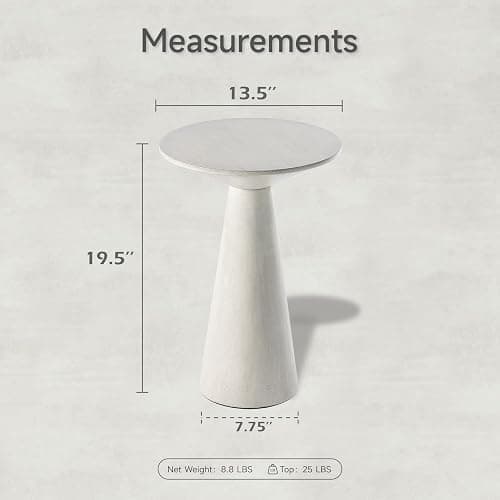 COZAYH Farmhouse Pedestal Small End Table Round Martini Table Wood Plant Stand Rustic Drink Table for Small Space Living Room, Bedroom, White thumbnail 2