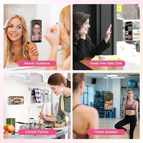 QxbBox 2Pack Silicone Suction Phone Case Mount, Suction Cup with Strong Suction Power, Hands-Free Phone Accessories Holder, Silicon Adhesive Phone Stand Sticky for Cell Phone Light Pink thumbnail 6
