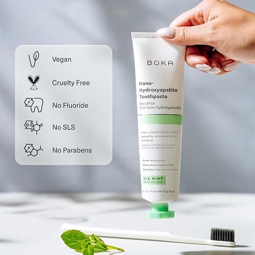Boka Fluoride Free Toothpaste, Nano Hydroxyapatite Toothpaste, Appropriate for Sensitive Teeth - for Adult, Kids Oral Care - Ela Mint Flavor, 4 Fl Oz 1Pk US Manufactured thumbnail 3