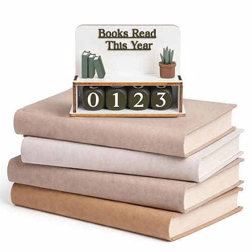 Books Read This Year Counter, Bookish Gifts For Book Lovers, Women Readers | Wooden Book Reading Tracker, 7 X 6 Inch, Personalize With Name, Includes Number Tiles And Stand thumbnail 8