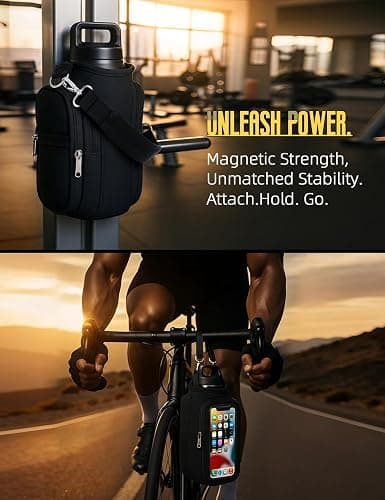 Magnetic Gym Bag for Men & Women - Water Bottle Holder, Crossbody Strap, Touchscreen Pocket & Creative Storage - Perfect for Gym, Running, Travel & Fitness Essentials thumbnail 5