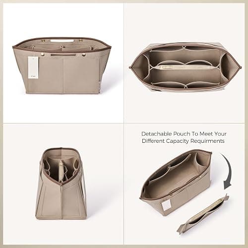 ZTUJO Purse Organizer Insert For Le Pliage, Compatible with Longchamp Le Pliage Shoulder Bag S/L, Top Handle S/M，Energy S/L, Xtra S, Longchamp Organizer Insert (Beige, Small) thumbnail 4