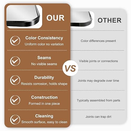 Delma Full Length Mirror, 56"x15" Black | Floor Standing Full Body, Wall Mounted, Freestanding or Leaning, Rounded Corners Rectangle Design thumbnail 3
