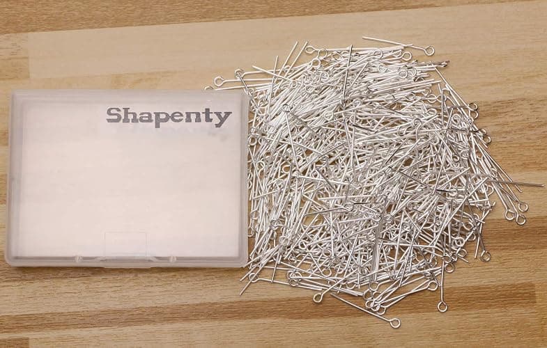 Shapenty 500PCS Mini Metal Wire Eyepins Beading Small Open Eye Head Pins Needles Bulk for DIY Craft Bead Earring Pendant Necklace Bracelet Jewelry Charm Finding Making (Silver, 24mm/1Inch) thumbnail 2
