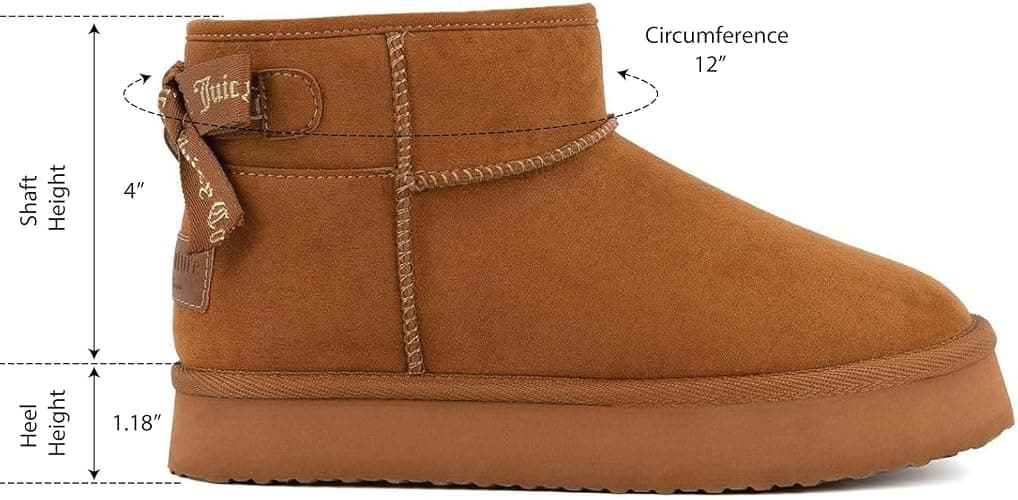Juicy Couture Women Slip On Winter Boots Warm Microsuede Insulated Fashion Ankle Booties Outdoor Snow Boot-Olden thumbnail 2