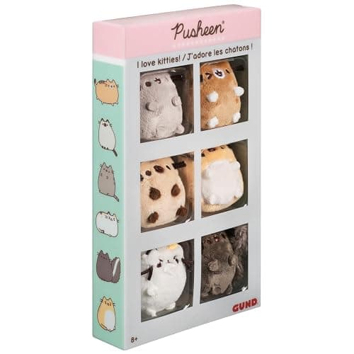 GUND Pusheen Comic Collector I Love Kitties Set of 6 Plush Stuffed Animal Cats, 2" thumbnail 9