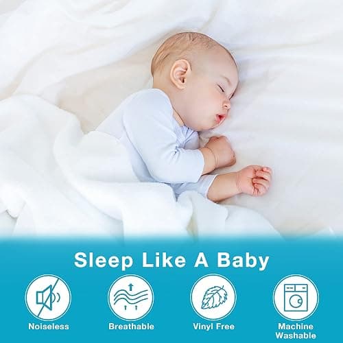 Lunsing Twin XL Mattress Protector for College Dorm, Soft Breathable Waterproof Twin Extra Long Size Mattress Pad Cover, 6-16 inches Deep Pocket, White - Twin XL - White thumbnail 5