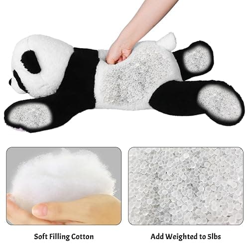 Wepop 5lb Weighted Stuffed Animals, 24in Big Panda Plush, Cute Soft Plushie Pillows for Adults Boys Girls thumbnail 4