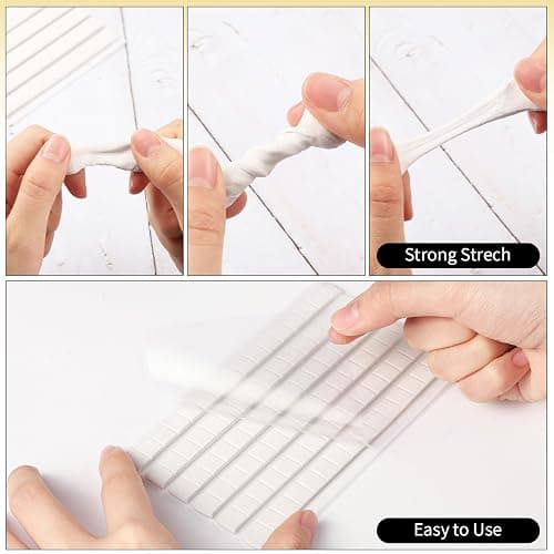 SUMAJU 102 Pcs Adhesive Sticky Tack, Removable Poster Putty - Reusable Mounting Putty for Wall Hanging Pictures, Posters - Cleaning, Nail (White) thumbnail 3