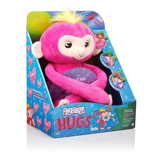 Fingerlings HUGS - Bella (Pink) - Advanced Interactive Plush Baby Monkey Pet - by WowWee thumbnail 8