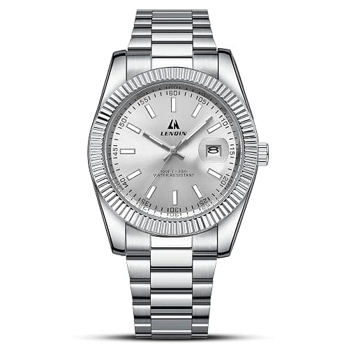 LN LENQIN Mens Watches Stainless Steel Watches Men Analog Quartz Watch 30M Waterproof Mens Wristwatches Business Designer Watch - Image 1