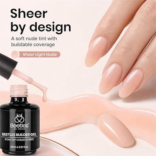 Beetles Builder Gel for Nails,8 in 1 Jelly Nude Color | for Building Instant Apex Extension & Strengthener, Friendly for Beginner Women DIY Nail at Home, UV & LED Lamp Needed thumbnail 4