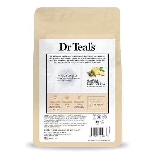 Dr Teal's Epsom Salt Magnesium Soak, Limited Edition Cozy Vanilla Season, 3lbs thumbnail 9