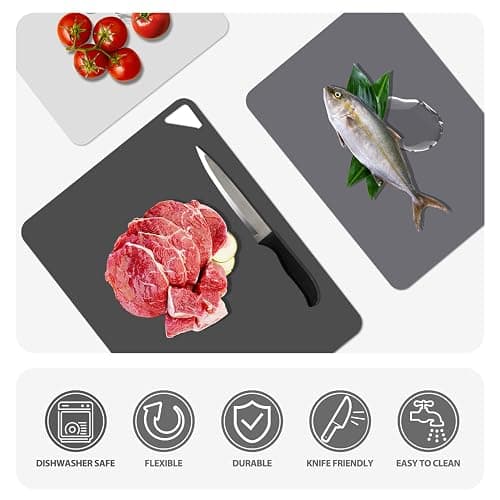 WK Flexible Plastic Cutting Boards Mats for Kitchen, Flexible Non Slip Cutting Mat, Thin Cutting Sheets, BPA Free, Dishwasher Safe, Multi Sizes thumbnail 5