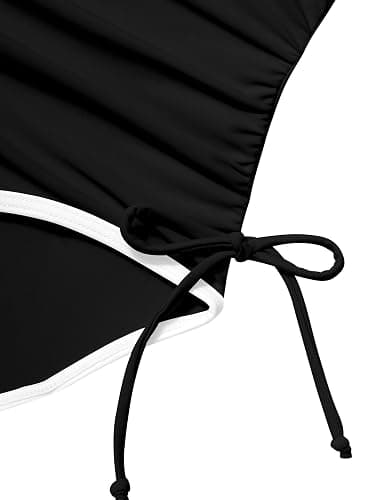 TyeSmo Girls Swimsuit One Piece Bathing Suit Color Block Strap Swimwear Drawstring Swimsuits for Teens 9-16Y with Padded thumbnail 8