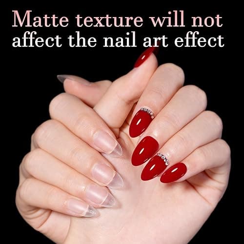 AILLSA Short Almond Nail Tips with Box, 15 Sizes Press On Gel Nail Tips Double Matte Pre-Buffed Almond Shaped Nails Tips Soft Full Cover Clear False Nail Tips for Nail Extension, 240PCS thumbnail 2