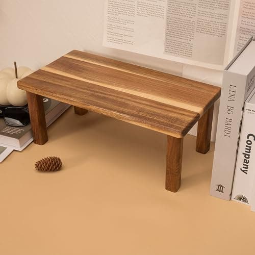 RiLiKar Acacia Wooden Desktop Organizer Shelf Kitchen Cabinet and Counter Riser Display Shelf for Top of Desk Home Office Bathroom Coffee Table Display Stand thumbnail 9