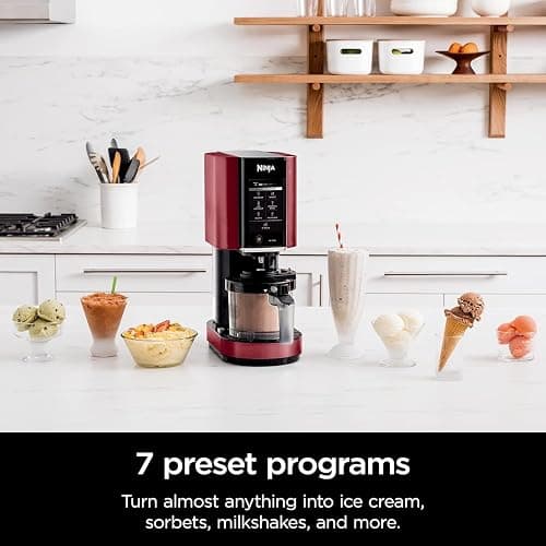 Ninja NC301 CREAMi, Ice Cream, Gelato, Milkshake, Sorbet, and Smoothie Bowl Maker, 7 One-Touch Programs, Red (Renewed) thumbnail 4