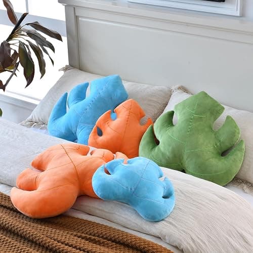 Leaf Pillow, Cute Decorative Throw Plant Pillow Aesthetic Decor Nature Pillow for Bed Couch, Leaves Shaped Pillow Perfect for Bedroom Living Room (Light Green, 15 Inches) thumbnail 6