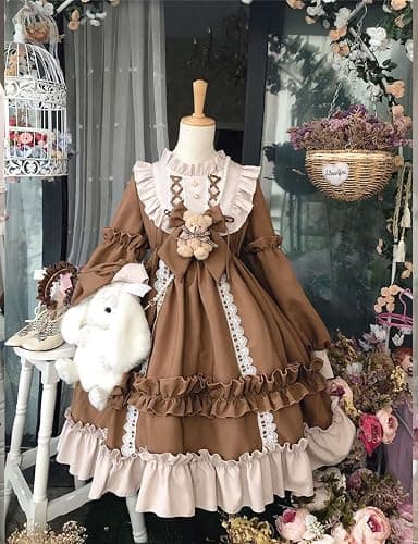 Adove Kawaii Lolita Dress for Women Long Sleeve Lolita Dresses for Teen Girls thumbnail 3