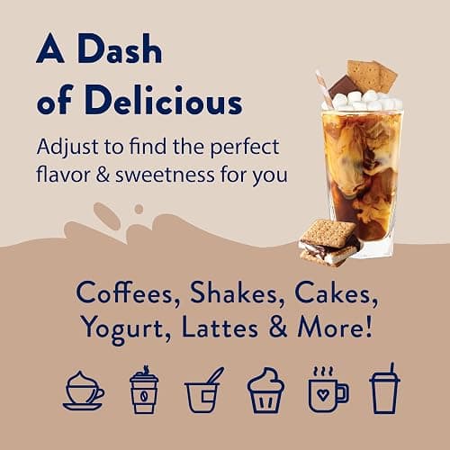 Jordan’s Skinny Mixes Sugar Free Coffee Syrup, S'mores Coffee Flavoring Syrup, Zero Calorie Drink Mix for Lattes, Baking or Protein Shake, Dairy & Gluten Free, Kosher, 25.4 Fl Oz thumbnail 6