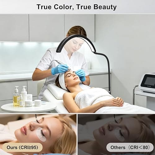ZEKAHOV Professional Half Moon LED Desk Light for Nail Techs & Artists – Flexible Gooseneck Lamp with Clamp, 5 Color Modes & 5 Brightness Levels for Manicure, Tattoo, Beauty Work thumbnail 5