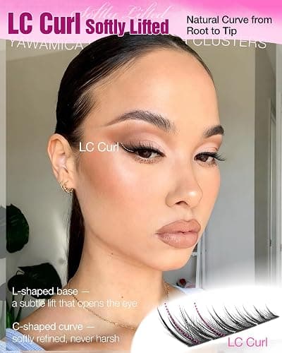 Fox Eye Lash Clusters Natural Wispy Lash Extensions 8–14mm Cluster Lashes Cat Eyelash Clusters LC Curl Individual Lashes for Lifted & Snatched Eyes by Yawamica thumbnail 4
