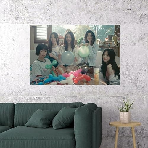 Stay Out Your Lane NewJeans Bubble Gum Group Photo K-pop Wall Art 12x16 Poster thumbnail 2