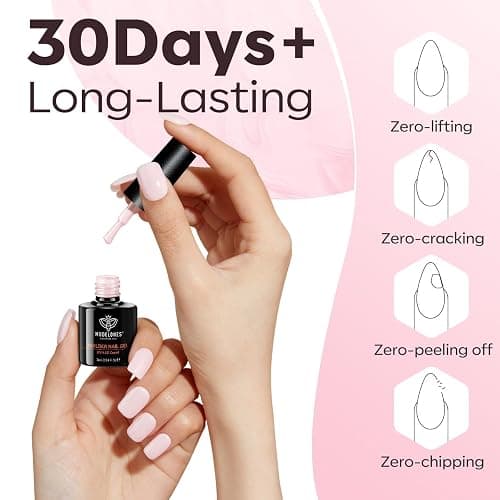 modelones Gel Polish Builder Nail Set, Builder Base Colors Jelly Nude Pink Hard Strengthener Rubber Gel Polish 8-in-One Extension LED Nail Lamp Cured 6 Colors thumbnail 6