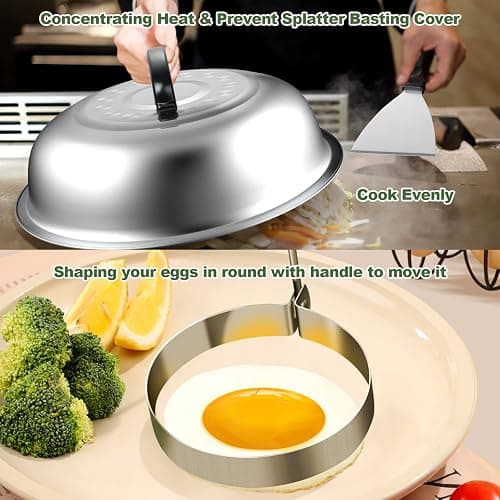 EWFEN 35PCS Griddle Accessories Kit, Flat Top Grill Accessories Set for Blackstone and Camp Chef, Grill Spatula Set with Enlarged Spatulas, Basting Cover, Scraper for Outdoor Barbecue thumbnail 6