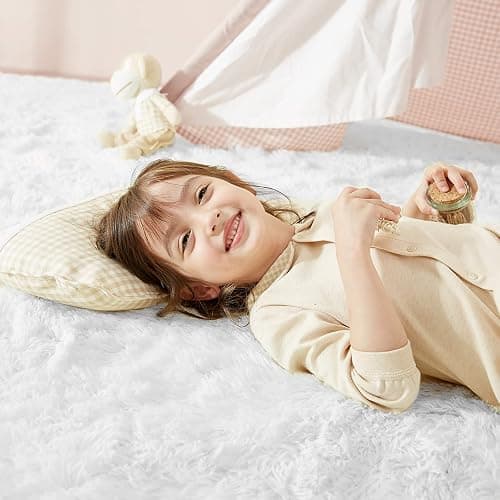 Ophanie White Area Rugs for Bedroom Fluffy, 4x6 Fuzzy Shag Plush Soft Shaggy Bedside Cream Rug, Ivory Living Room Carpet for Girls Kids Baby Teen Dorm Home Decor Aesthetic, Nursery - 4x6 Feet - 3- White thumbnail 7