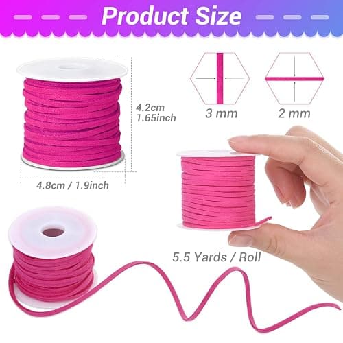 Cridoz Faux Suede Leather Cord, 25 Rolls Flat for Jewelry Making, Leather Strips & Laces for Dream Catcher Supplies DIY Crafts, Thread Velvet String for Necklace, Bracelet, Beading thumbnail 2