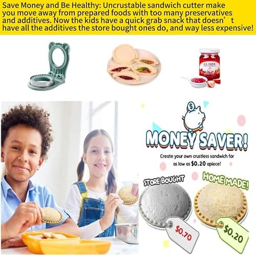 CHICHAUS Uncrustable Sandwich Maker, Sandwich Pocket Circle Shape Cutter & Sealer for Kids Breakfast and Lunchboxes, Light Blue, 3.7Inch thumbnail 3