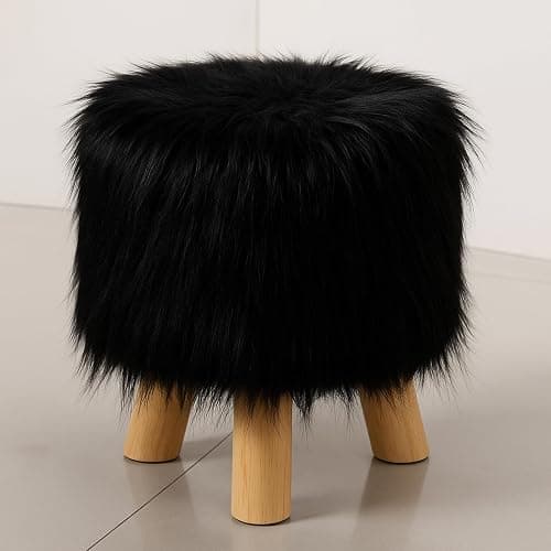 Faux Fur Fluffy Crafts Fabric 23.6x59 inch Black, Long Pile Shaggy Fur Fabric for Costume, Halloween Decoration, Home Sewing, Craft Arts Supply, Upholstery, Christmas Plush Furry Material thumbnail 4