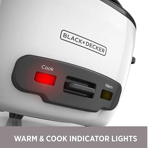BLACK+DECKER 6-Cup Rice Cooker with Steaming Basket | Save time with a 2-in-1 rice cooker and steamer that keeps food warm until serving. thumbnail 8