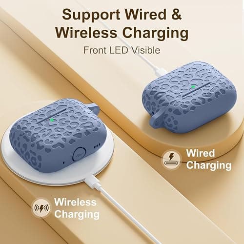 DGege Fashion Engraving Leopard Case Compatible for Airpods Pro 2 Case Cover 2022/Airpod Pro Case Cover,Soft Silicone for Airpods Pro 2nd Generation Case,Front LED Visible thumbnail 2