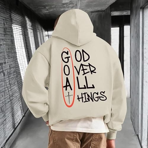 Lytiarul Christian Hoodies for Men Bible Verse God Sweatshirt Jesus Faith Hoodie Inspirational Cross Graphic Vintage Pullover thumbnail 4