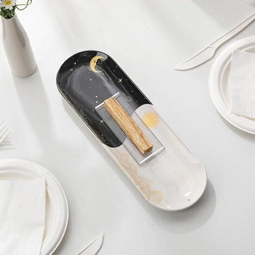 CEREMONY Incense Holder for Sticks, Ceramic Incense Burner with 60 Incense Sticks for Sage Palo Santo, Heat-Resistant Insence-Stick Holder for Backflow Incense Cones Meditation Yoga Spa Room Decor thumbnail 2