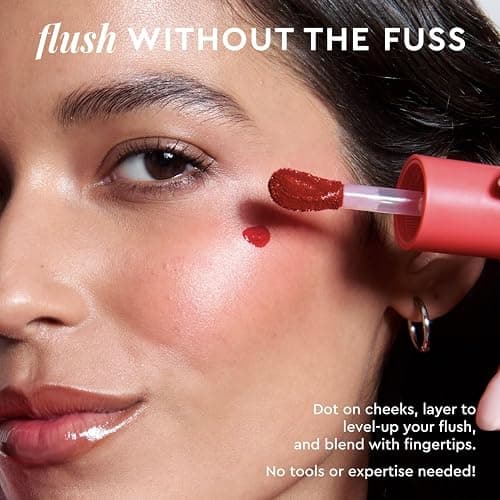 Glow Recipe Niacinamide Dewy Flush Tinted Liquid Blush Serum - Glowy Blush for Cheeks to Smooth, Hydrate & Brighten - Liquid Korean Makeup with Buildable Soft Pink Tint - Cherry Flush (0.4 oz) thumbnail 4