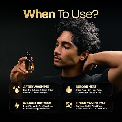 BASED Hair Elixir - Weightless Shine Serum with Heat Protection, Controls Frizz & Flyaways, Nourishes with Meadowfoam & Mongongo Oils, Non-Toxic Formula for All Hair Types (1 Fl Oz, Pack of 1) thumbnail 3