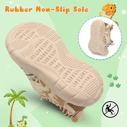 FEETCITY Toddler Shoes Boys Girls Walking Shoes Toddler Slip On Shoes Wide Kids Tennis Shoes Lightweight Toddler Dinosaur Shoes Baby Sneakers thumbnail 5