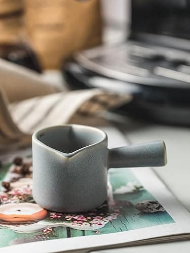 YHOJOY Espresso Cups Ceramic, Espresso Measuring Cups with Dual Measurement Scale, Expresso Shots Cup with Handle, Espresso Accessories, 3 Oz/ 90 Ml, Blue thumbnail 9