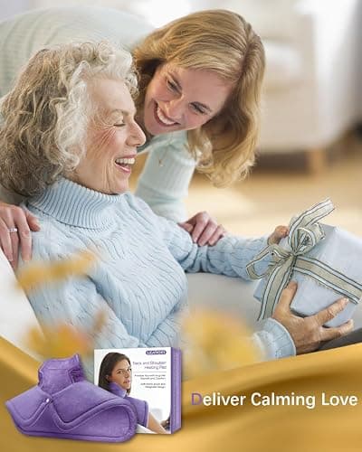 Heating Pad for Neck and Shoulder Pain Relief, Christmas Gifts for Women Mom Wife Sister Grandma Elderly, 2lb Electric Neck Back Heated Pad for Lady, Stocking Stuffers for Her Girlfriend, Purple thumbnail 5
