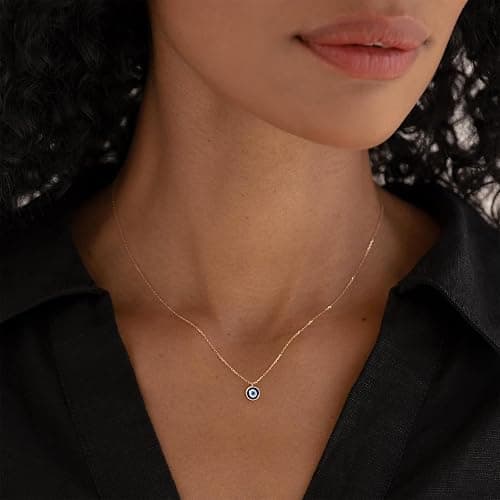 Txdvbls Necklace for Women - 14K Gold Plated Bow Snowflake Cherry Sun Lion Bear Fish Evil Eye Star of David Italian Horn Pearl Necklace Pendant with 16”+2” Chains, Trendy Elegant Jewelry thumbnail 4